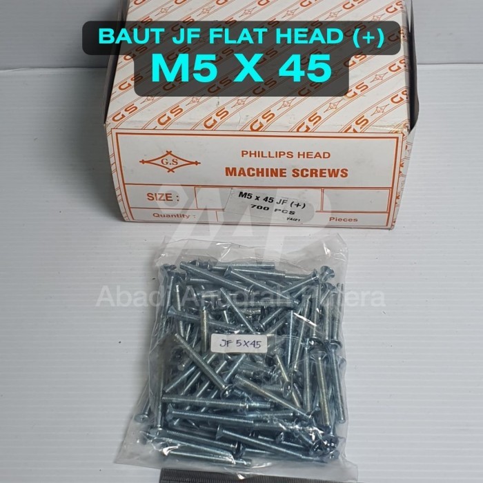 ไขควง JF Bolt M5 x 45 หัวแบน 5x45 มม. พร้อมเกลียวเต็ม (700 ชิ้น)