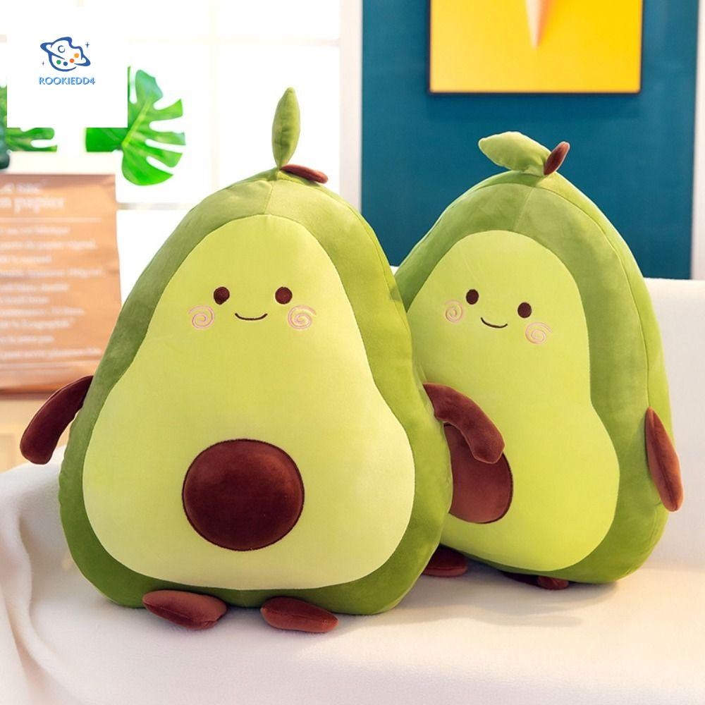 Rookiedd4 Avocado Plush ของเล่นนุ่มการ์ตูนน่ารักตุ๊กตาหมอนนุ่มตกแต่งของเล่นกอดหมอนผลไม้เบาะ Appease ของเล่น