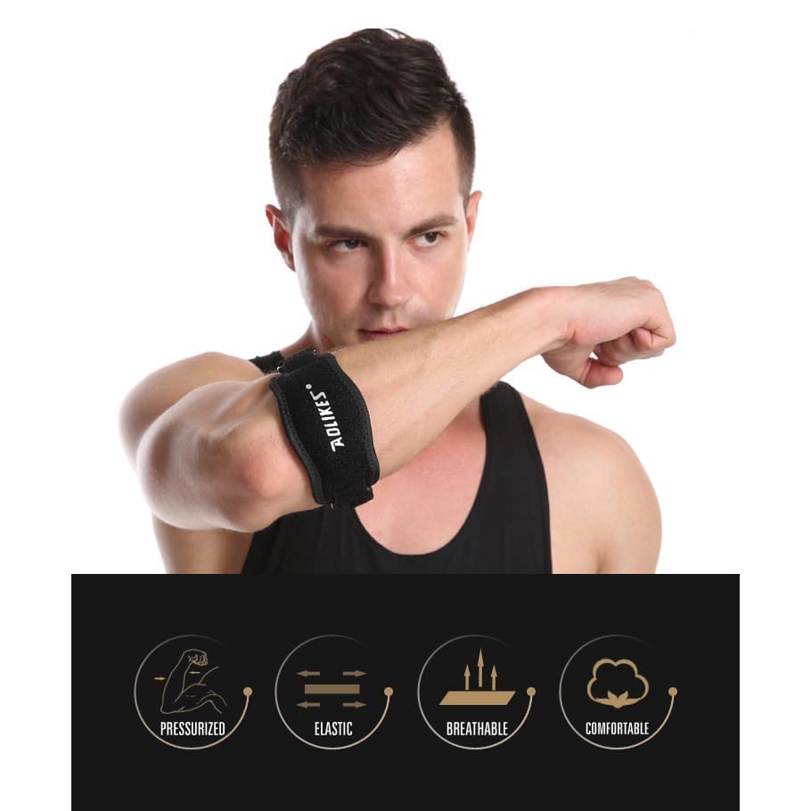 SIKU [366SH] AOLIKES 7949 Elbow Pad Support Straps - Elbow Protector Wrap Sleeve Gym Fitness