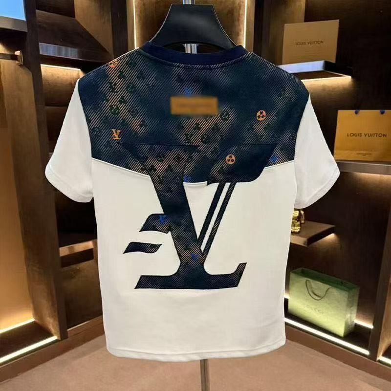 ผู้ชายรอบคอแขนสั้นเสื้อยืดด้านบนสบายๆหลวมถนนสวมใส่อินเทรนด์ด้านบน