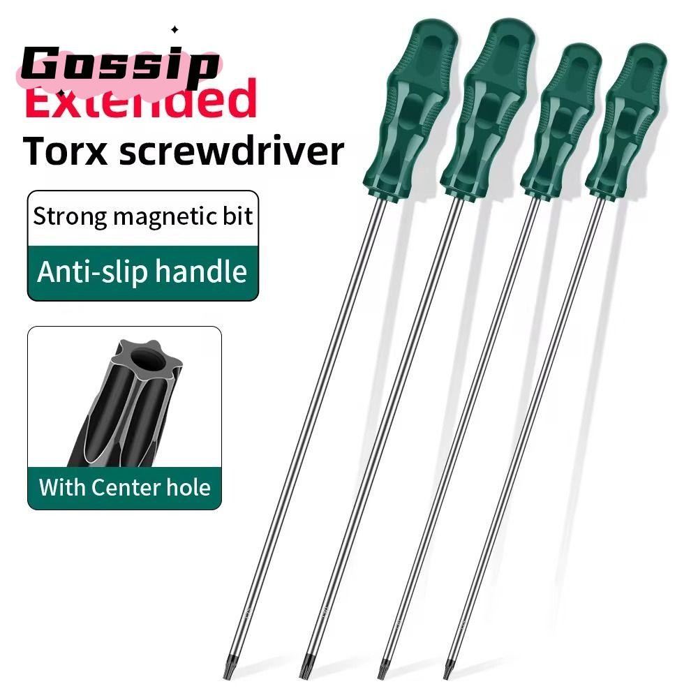 Gossip Torx ไขควง, ไขควงหกเหลี่ยมยาวพิเศษ 400 มม., T15 T20 T25 T30 เครื่องมือซ่อมบ้านซ่อมสกรูไดร์เวอร์