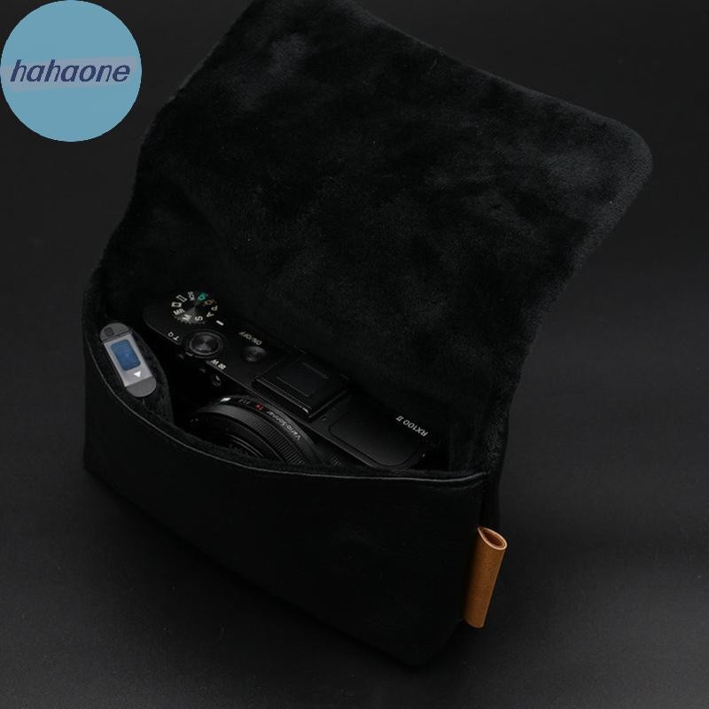 Hahaone กระเป๋ากล้องหนัง PU นุ่มสําหรับ Fujifilm X100V X100F X100T X100S XF10 X30 X10S X70 Leica DUXL X2 Canon G7XIII G5XII TH
