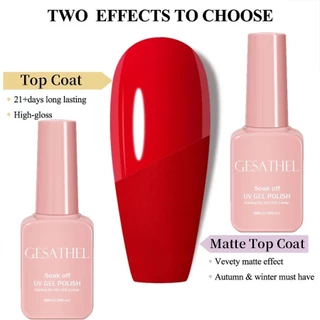GESATHEL ชุดเคลือบสีเจล ทาเล็บ/top ทาเล็บ UV LED ทาเล็บเจล สีทาเล็บเจล สีเจล ยาทาเล็บเจล15ML ปริมาณ