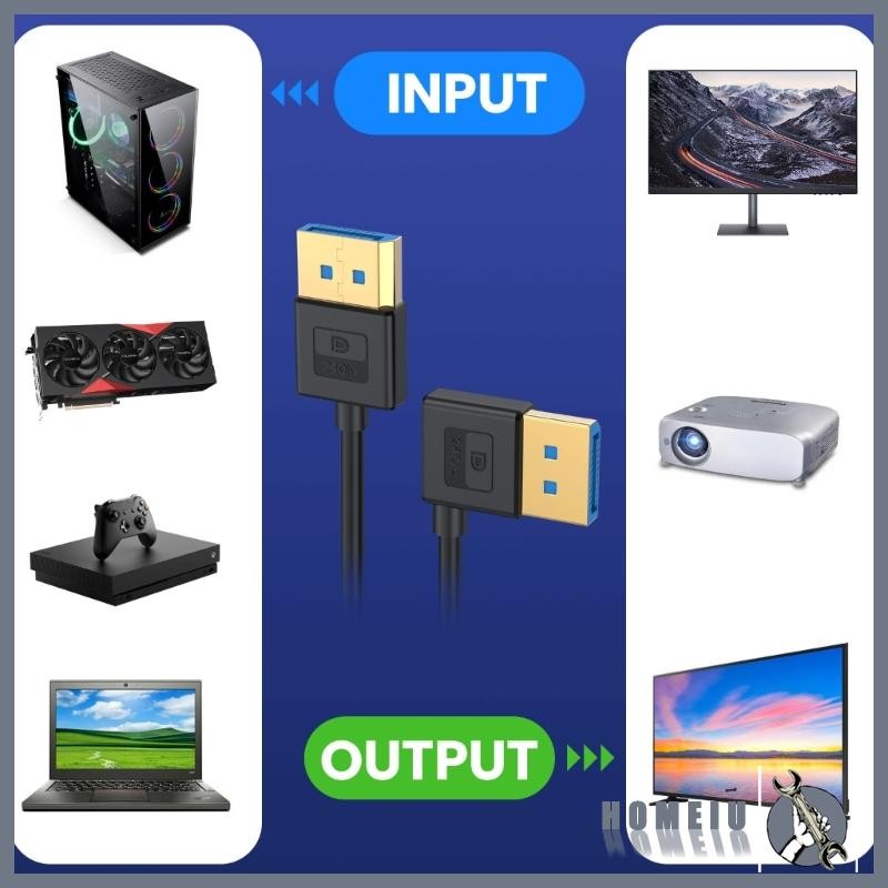 Silicone Cable  1.4 90° Angled DP1.4 Cord Up To 8K60Hz 4K/144Hz