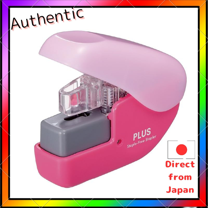 Plus No Stapler Paper Clenching Mini Pink SL-104NB 31-113 (ชุด 2 ชิ้น)
