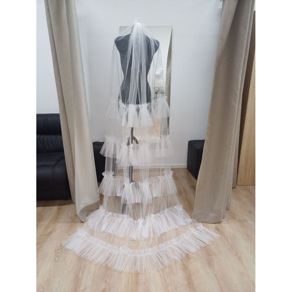 2M Veil LACE ผ้าคลุมหน้าเจ้าสาว slayer งานแต่งงาน TULLE/bridal slayer Veil เจ้าสาวเจ้าสาว to be/Brid