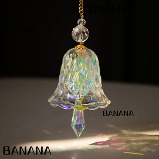 Banana1 เครื่องรางปริซึมคริสตัล รูปกระดิ่งเพลง สีรุ้ง คุณภาพสูง สําหรับแขวนตกแต่งสวน