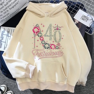 40 Ans 40th Years เสื้อฮู้ดดี้ แขนยาว สไตล์เกาหลีวินเทจ ฮาราจูกุ สําหรับผู้หญิง