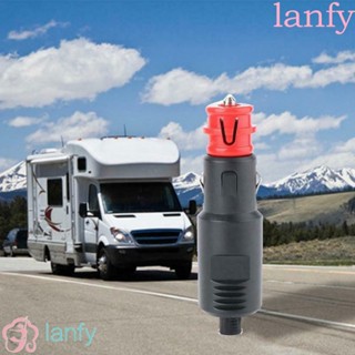 Lanfy อะแดปเตอร์ซ็อกเก็ตที่จุดบุหรี่ ตัวผู้ 12V-24V ทนทาน 8A สไตล์ยุโรป สําหรับรถยนต์