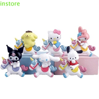 Instore KT Cat โมเดลฟิกเกอร์ PVC รูปยูนิคอร์น My Melody Kawai Cinnamoroll ของเล่นสะสม สําหรับเก็บสะสม