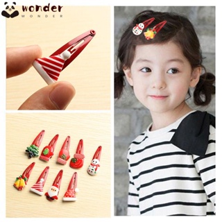 Wonder กิ๊บติดผม รูปซานตาคลอส น่ารัก สุ่มสี ของขวัญสําหรับเด็ก 10 ชิ้น