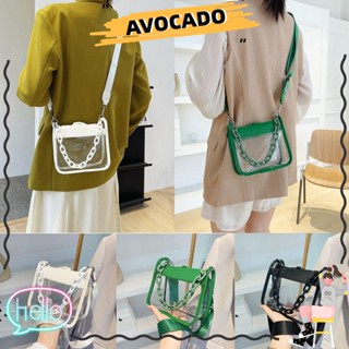 Avocarr กระเป๋าถือ PVC แบบใส จุของได้เยอะ กันน้ํา สีแคนดี้ แฟชั่นสําหรับผู้หญิง