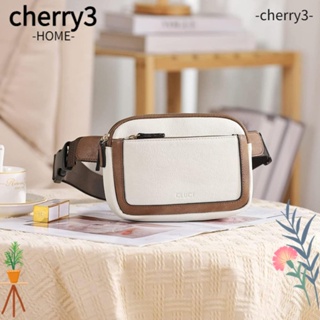 Cherry3 กระเป๋าคาดเอว หนัง PU ขนาดเล็ก พร้อมสายคล้อง ปรับได้ แฟชั่นสําหรับผู้หญิง