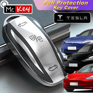 【Mr.Key】เคสกุญแจรถยนต์หนัง Tpu อุปกรณ์เสริม สําหรับ Tesla Model X Model S Model 3 Model Y