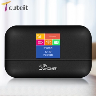 Tcuteit เราเตอร์ WiFi 4G LTE 3,000mAh แบบพกพา สําหรับบ้าน ออฟฟิศ