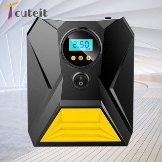 Tcuteit เครื่องปั๊มลมยางรถยนต์ 12V 120W สําหรับรถจักรยานยนต์ จักรยาน และรถยนต์