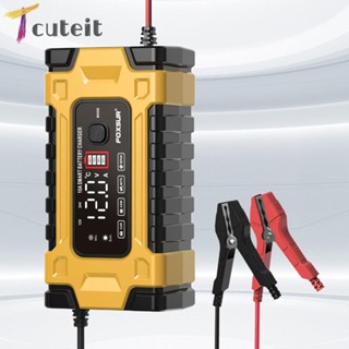 Tcuteit เครื่องชาร์จแบตเตอรี่ 12V 10A อัตโนมัติ สําหรับรถยนต์