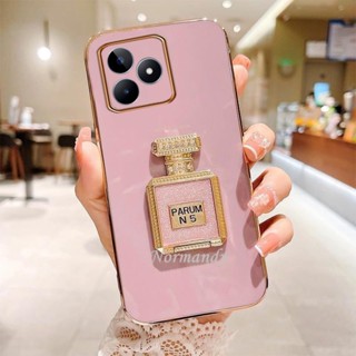 เคสป้องกันโทรศัพท์มือถือ แบบนิ่ม ชุบสี มีขาตั้ง สําหรับ Realme C51 C51NFC Realme11 NFC 4G 2023