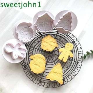 Sweetjohn ชุดเครื่องมือตัดแป้งคุกกี้ 3D DIY สําหรับตกแต่งคริสต์มาส