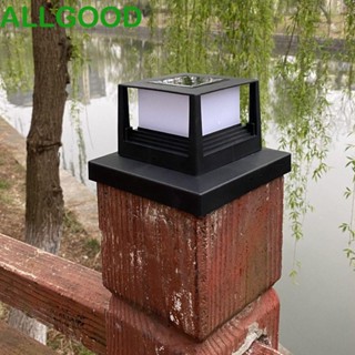 Allgoods โคมไฟ LED พลังงานแสงอาทิตย์ ทรงสี่เหลี่ยม กันน้ํา สําหรับติดเสาประตูรั้ว