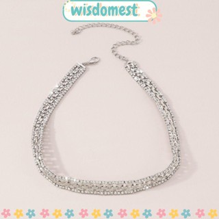 Wisdomest สร้อยคอโชคเกอร์ ประดับคริสตัล พลอยเทียม สําหรับผู้หญิง