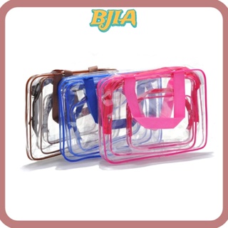 Bja กระเป๋าเครื่องสําอาง PVC แบบใส กันน้ํา มีซิป สําหรับผู้หญิง