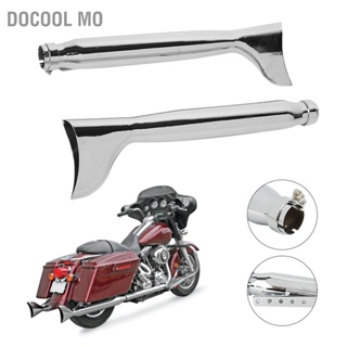 Docool Mo 21in Universal รถจักรยานยนต์ Electroplate Fishtail Muffler Silencer ท่อไอเสีย