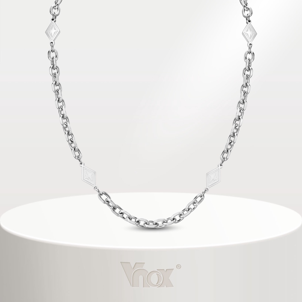 Vnox สร้อยคอโซ่ สเตนเลส เครื่องประดับแฟชั่น ของขวัญ สําหรับผู้ชาย และผู้หญิง