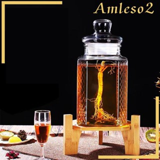 [Amleso2] เครื่องจ่ายเครื่องดื่ม แบบไม้ ทรงกลม แบบพกพา สําหรับร้านอาหาร ห้องครัว