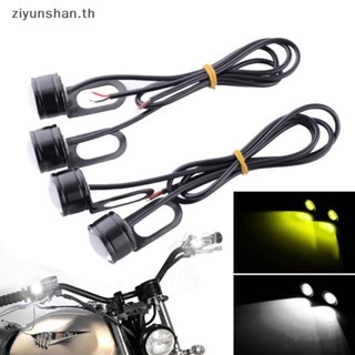 Ziyunshan กระจกมองหลัง LED 3 ดวง 12V สําหรับรถจักรยานยนต์ 2 ชิ้น