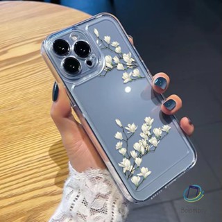 โปร่งใสเคสโทรศัพท์ สําหรับไอโฟน 11 12 13 14 15 Pro Max 7 8 Plus XR X XS MAX SE แมกโนเลีย TPU อ่อนนุ่ม กันกระแทก