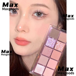 Maxg พาเลทอายแชโดว์ กลิตเตอร์ ชิมเมอร์ สีม่วง เครื่องสําอางแต่งหน้า ไฮไลท์ ผู้หญิง 10 สี