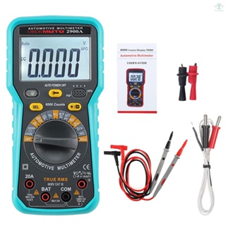 6000 Count LCD Digital Automotive Multimeter True RMS Universal Tester with Flashlight