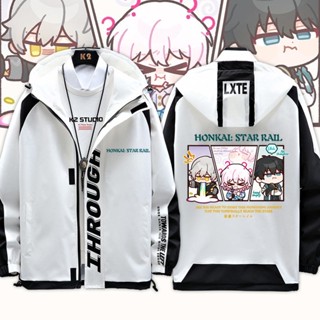 Honkai: Star Rail game Dan heng March 7th Bailu character men and women versatile jacket jacket personality fashion เสื้อแจ็กเก็ต