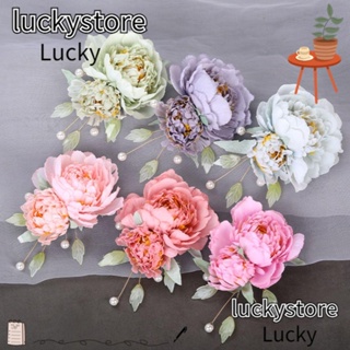 Lucky กิ๊บติดผม ลายดอกไม้ ประดับมุก แฟชั่น สําหรับเจ้าสาว งานแต่งงาน