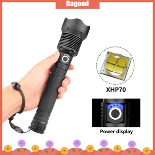 ♪Bagood♪พร้อมส่ง ไฟฉาย XHP70 LED 3 โหมด 2000LM IPX4 กันน้ํา สว่างมาก