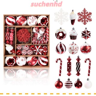 Suchenhd ชุดจี้ลูกบอลพลาสติก ทนทาน สําหรับตกแต่งต้นคริสต์มาส 70 ชิ้น