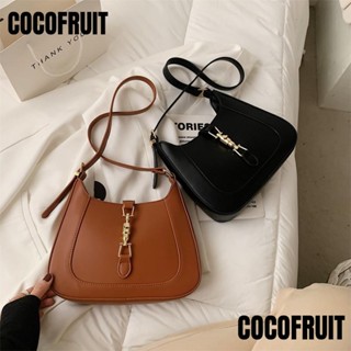 Cocofruit กระเป๋าสะพายไหล่ สะพายข้าง หนัง PU ขนาดใหญ่ จุของได้เยอะ แบบพกพา สีพื้น แฟชั่นสําหรับสตรี