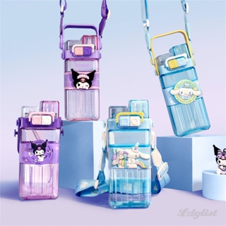 ✿ 550ml Sanrio ถ้วยเครื่องดื่มคู่น่ารัก Cinnamoroll Kuromi ถ้วยฟางแบบพกพาขวดน้ำสี่เหลี่ยมน่ารักขวดน้ำหลอดดูดถ้วยของขวัญ