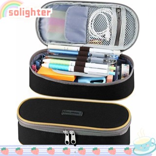 Solighter กล่องใส่เครื่องเขียน ดินสอ ลายการ์ตูน กันน้ํา ความจุขนาดใหญ่