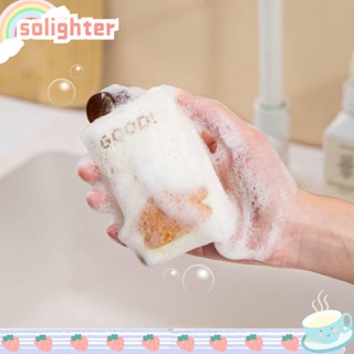 SOLIGHTER ฟองน้ําถู ฟองน้ําทําความสะอาดจาน เยื่อไม้ ผ้าฝ้าย สองด้าน สําหรับห้องครัว