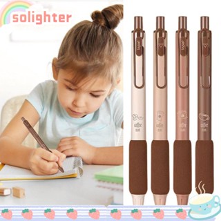 Solighter ปากกาเจล หมึกสีดํา 4 ชิ้น สําหรับเขียนเครื่องเขียน