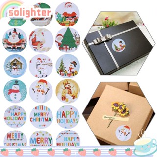 Solighter สติกเกอร์ ลายคริสต์มาส สําหรับติดตกแต่งซองจดหมาย งานปาร์ตี้