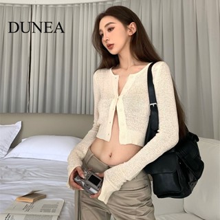 Dunea เสื้อกันหนาว กันแดด แบบเข้ารูป สไตล์อเมริกัน สําหรับผู้หญิง