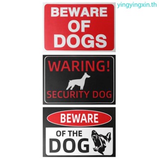 Yin สติกเกอร์ ลาย Beware of Dog ขนาด 11 8x7 87 นิ้ว สําหรับติดตกแต่งหน้าต่างบ้าน