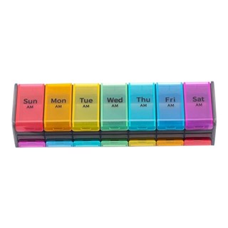 กล่องยาพลาสติก AM PM 7 วัน กันน้ํา จุของได้เยอะ แบบพกพา 14 ช่อง สําหรับเดินทาง บ้าน