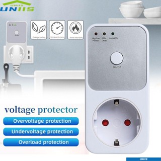 Uniis อุปกรณ์ป้องกันแรงดันไฟฟ้าอัตโนมัติ ปลั๊ก EU AU FR UK US AC 220V สําหรับตู้เย็น