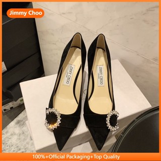 [7cm]JCHighHeelsLoveCrystalDiamondBuckleBlackLambskinSuedeFashionSexyWomensShoesOZEK1RKW