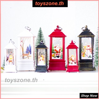 คริสต์มาสสร้างสรรค์การพิมพ์โคมไฟลมเชิงเทียนมินิไฟตกแต่งเครื่องประดับ (toyszone.th)