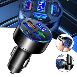 4 USB +Type c PD Port Super Fast Car Charger Adapter for iPhone Android Phone